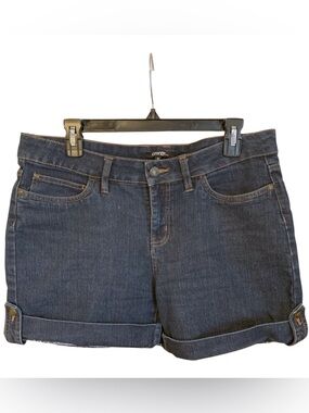 George Dark Blue Denim Shorts with Cuffed Hem